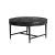 Mausam Round Coffee Table (Black Ash Base, Solid Black Marble Top)